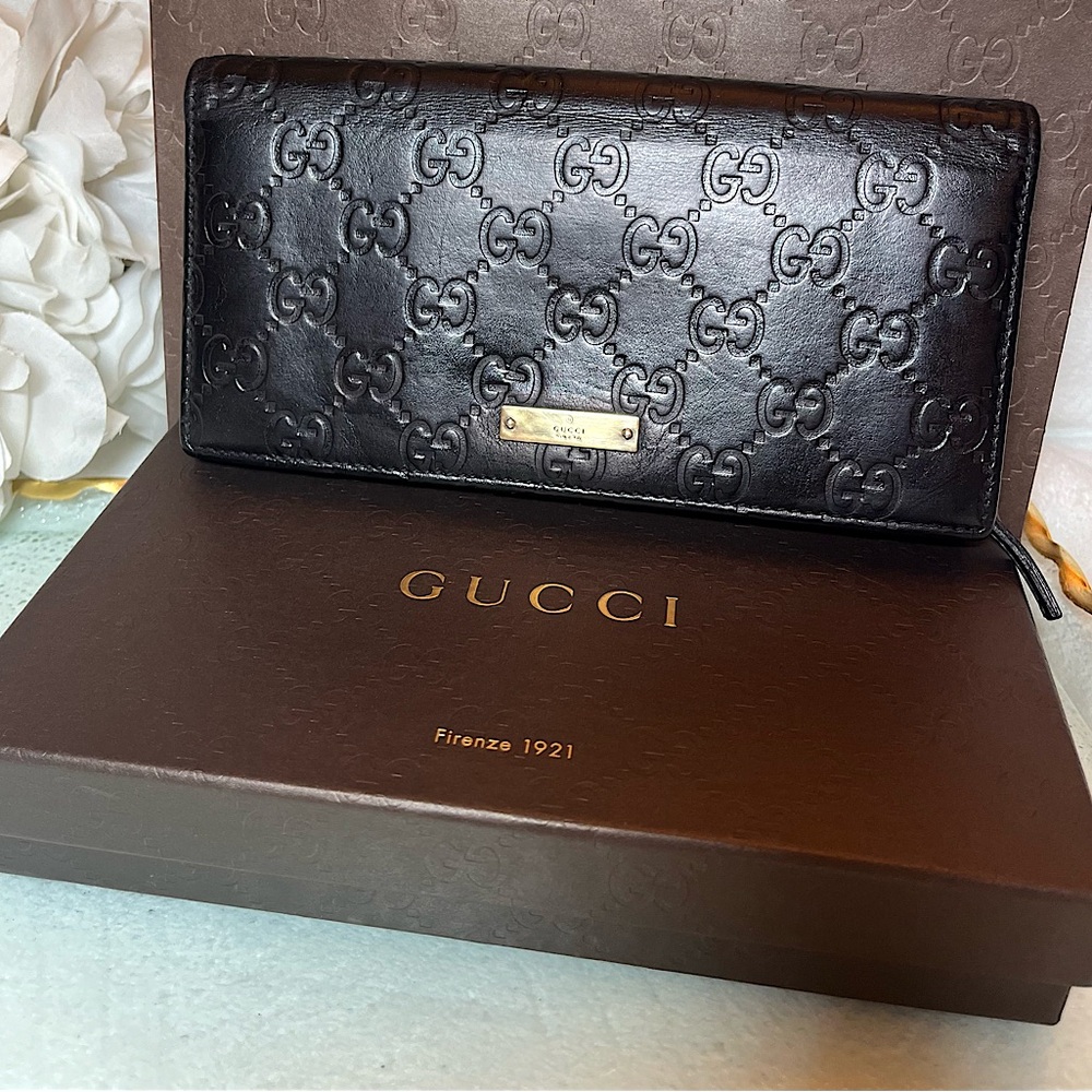 Gucci Guccissima Leather Long Wallet